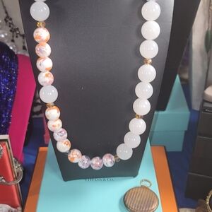 Elegant White and Multicolor Beaded Necklace